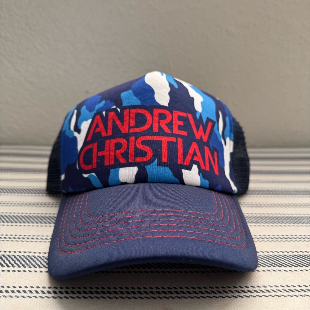 Andrew Christian Navy and Blue Camo Cap
